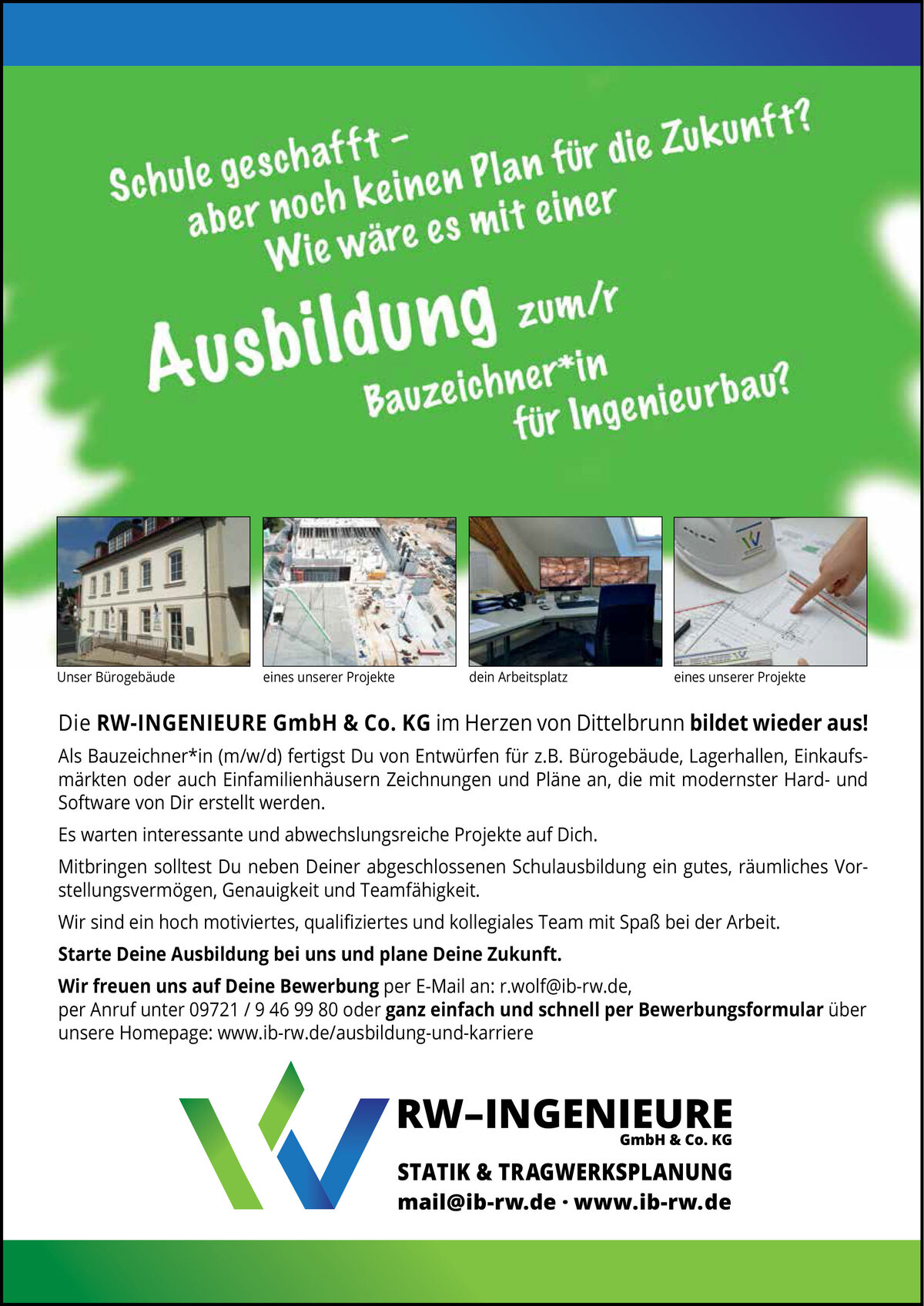 Ausbildung Bauzeichner RW-Ingenieure